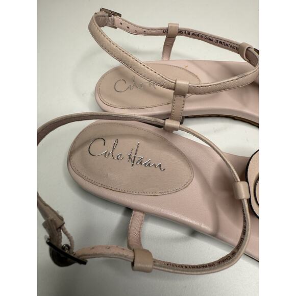 Cole Haan x NikeAir Rosette Sandal Womens 8.5B Pink Leather Buckle T-Strap Thong - Picture 5 of 7